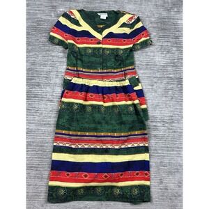 American Design 2 Piece Skirt Suit Jacket Womens 10 Flax Cotton‎ Vintage Padded